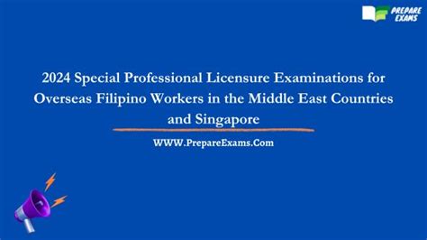 2024 Special Professional Licensure Examinations for Overseas .